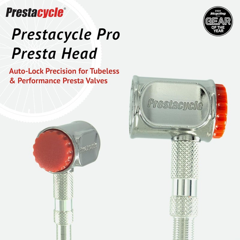 Prestacycle Pro Presta Head – Auto-Lock Bicycle Tire Pump Head for Tubeless & Presta Valves, 90° Steel Design, Presta Valve Pump, Presta Adapter, Compatible with Prestaflator Pro & Premium Floor Pumps - Image 2
